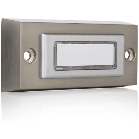 Haustürklingel Aufputz – Klingeltaster aus gebürstetem Metall – Breite 8,3cm – 2-Draht Installation für kabelgebundene Systeme – Byron (1/5)