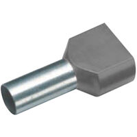 Cimco 18 2414 Zwillings-Aderendhülse 2.5 mm² Teilisoliert Grau 100 St.