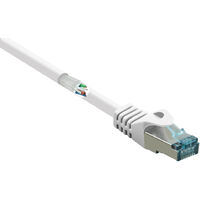 Renkforce RF-5043914 RJ45 Netzwerkkabel, Patchkabel CAT 6a S/FTP 1.00 m Weiß mit Rastnasenschutz, Fl