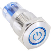 TRU COMPONENTS 1303022 LAS2GQF-11ET/B/12V/S/P Drucktaster 48 V/DC 2 A 1 x Ein/(Ein) tastend Blau IP
