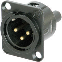 Neutrik NC3MD-S-B-1 XLR-Steckverbinder Flanschstecker, Kontakte gerade Polzahl: 3 Schwarz 1 St.