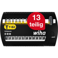 Wiha Bit Set XLSelector Y-Bit 13-tlg. I 50 mm PH, Pozidriv, TORX 1/4" E6,3 I magnetischer Bithalter I Impact- & Schlagschrauber geeignet (41834)