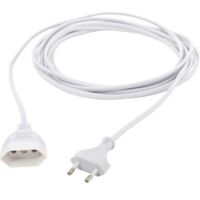 HAWA R699 Strom Verlängerungskabel 2.5 A Weiß 5.00 m H03VVH2-F 2X 0,75 mm² flach