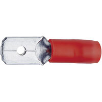 Klauke 8203B Flachstecker Steckbreite: 4.8 mm Steckdicke: 0.8 mm 180 ° Teilisoliert Rot 1 St.