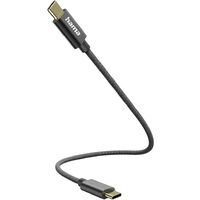 Hama USB-Ladekabel USB 2.0 USB-C® Stecker, USB-C® Stecker 0.20 m Schwarz 00201604