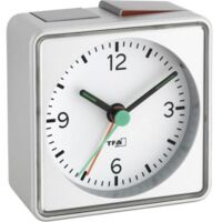 TFA Dostmann 60.1013.54 Quarz Wecker Silber Alarmzeiten 1 Fluoreszierend Zeiger