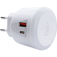 EcoSavers USB Timer Charger USB Ladegerät 20 W 1x USB-A, 1x USB-C® Weiß Innenbereich