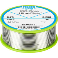 Felder ISO-Core "Ultra-Clear" Sn100Ni+ Lötzinn, bleifrei Spule Sn99,25Cu0,7Ni0,05 0.250 kg 0.75 mm