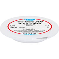 Felder ISO-Core "RA" Sn99Cu1 Lötzinn, bleifrei Spule Sn99,3Cu0,7 0.75 mm