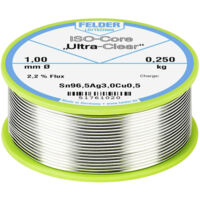 Felder ISO-Core "Ultra Clear" SAC305 Lötzinn Spule Sn96,5Ag3Cu0,5 0.250 kg 1 mm