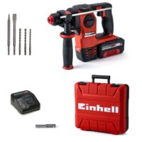 Einhell Akku-Bohrhammer HEROCCO Kit +5 (1x3,0Ah) Power X-Change (Li-Ion, 18V, 2.2 Joule, 18 Nm, SDS-Plus, inkl. 3,0 Ah-Akku, Ladegerät, 3 Bohrer, Flachmeißel, Spitzmeißel, inkl. E-Box)