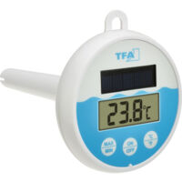 TFA Dostmann Digitales Solar-Poolthermometer Poolthermometer Weiß, Türkis 30.1068.02