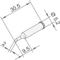 Ersa 0102ADLF20 Lötspitze angeschrägt Spitzen-Größe 2 mm Inhalt 1 St.