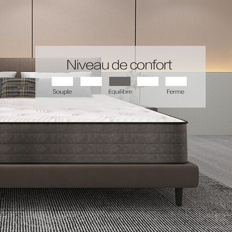 BOLLI Matelas 140x190 - Épaisseur 22cm - Luxe Matelas de Lit d'Adulte et d'enfant - Matelas à Mémoire de Forme - 7 Zones de Confort Mousse Mémoire Adaptative