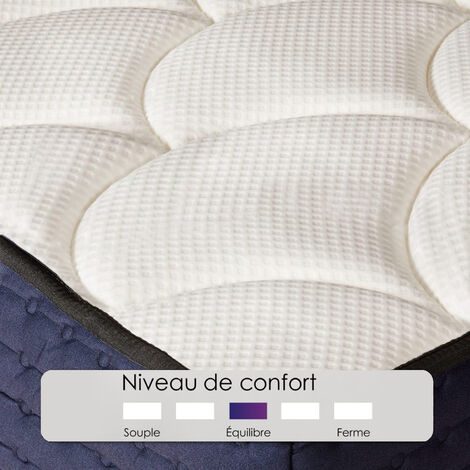 BOLLI Matelas 140x190 - Épaisseur 22cm - Luxe Matelas de Lit d'Adulte et d'enfant - Mousse à Mémoire - 7 Zones de Confort Mousse Mémoire Adaptative