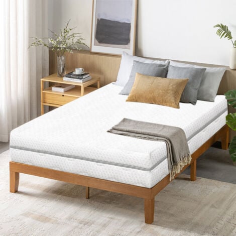 BOLLI Luxe Matelas 140x190 - Épaisseur 12cm - Matelas Mousse - Confort Mi-Ferme - Blanc - Développé & Produit en Europe