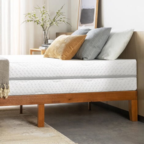 BOLLI Luxe Matelas 140x190 - Épaisseur 12cm - Matelas Mousse - Confort Mi-Ferme - Blanc - Développé & Produit en Europe