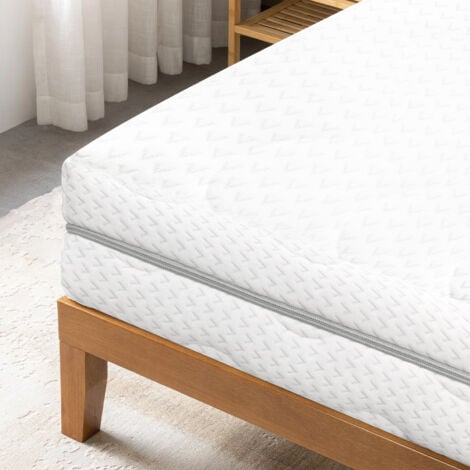 BOLLI Luxe Matelas 140x190 - Épaisseur 12cm - Matelas Mousse - Confort Mi-Ferme - Blanc - Développé & Produit en Europe