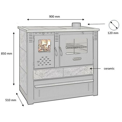 Cucina a legna VULCANO 10.0 KW WHITE