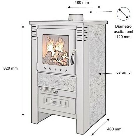 Stufa a legna ATENA 8.0 KW WHITE