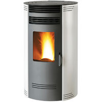 Stufa a Pellet biofiregrill GQ 100 10 kW rotonda Bianco