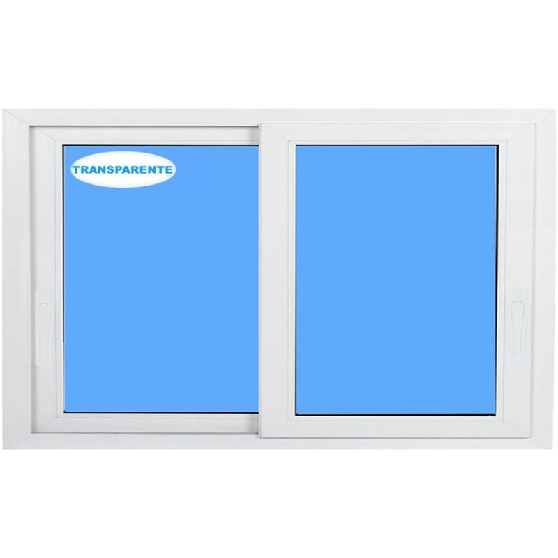 Fenêtre coulissante Pvc 800x500 Blanc Verre Transparent