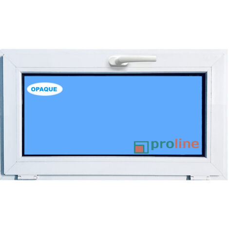 Eco-Blu – Fenêtre PVC H500 mm x L1000 mm – À soufflet abattant – Verre dépoli double vitrage – Isolation thermique et acoustique renforcée