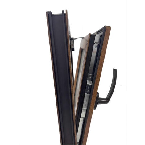Fenêtre PVC H500 mm X L500 mm Chêne Doré, Oscillo-battante Tirant Droit Verre Dépoli