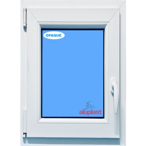 Eco-Blu – Fenêtre PVC oscillo-battante H800 mm x L500 mm – Verre dépoli – Tirant gauche – Isolation thermique A+++ – Sécurité RC2