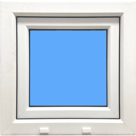 Fenêtre PVC H500 mm X L600 mm Blanc, À Soufflet Abattant Verre Dépoli