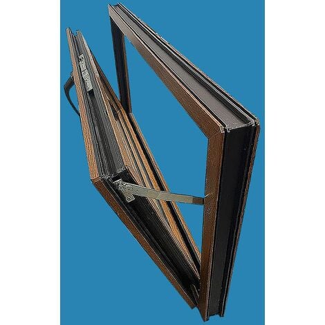Fenêtre PVC H500 mm X L800 mm Chêne Doré, À Soufflet Abattant Verre Transparent