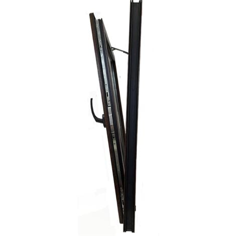 Fenêtre PVC H500 mm X L500 mm Noyer Oscillo-battante Tirant Gauche Verre Dépoli