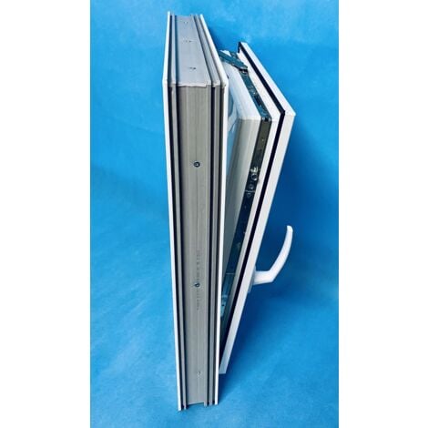 Fenêtre PVC H700 mm X L600 mm  Blanc, Oscillo-battante Tirant Droit Verre Dépoli
