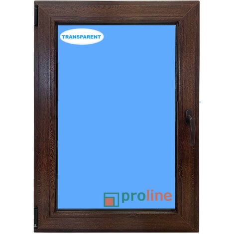 Fenêtre PVC H1000 mm X L700 mm  Noyer Oscilo-battante Tirant gauche Verre Transparent