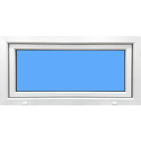 Finestra in PVC L1000 mm x H500 mm Bianco, A Vasistas Vetro Trasparente