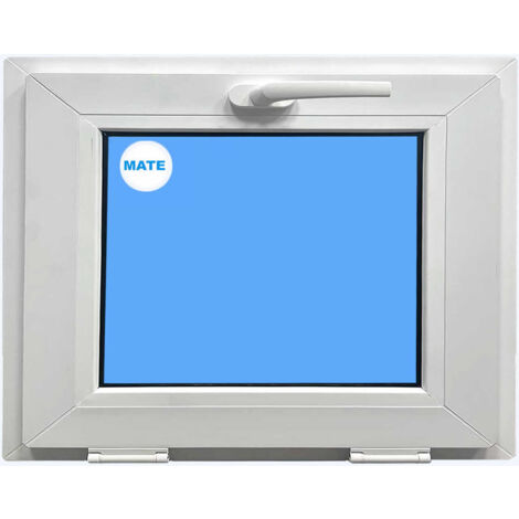 Eco-Blu – Fenêtre PVC 400 mm x 600 mm – À soufflet abattant – Verre dépoli double vitrage – Isolation thermique et acoustique optimale