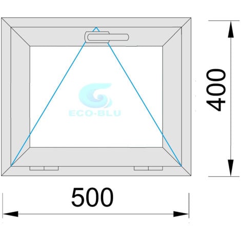 Fenêtre PVC H400 mm X L500 mm Blanc, À Soufflet Abattant Verre Dépoli