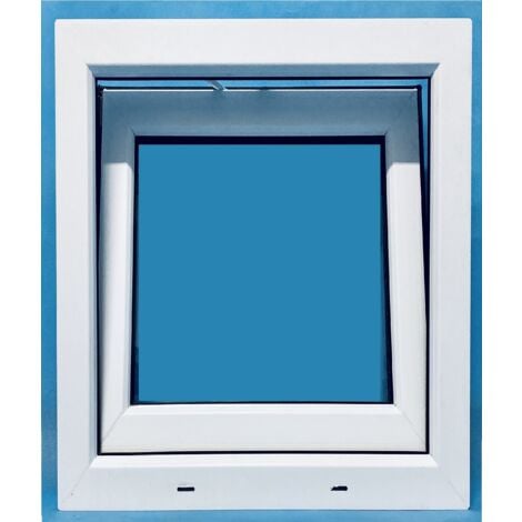 Fenêtre PVC H700 mm X L500  mm Blanc, À Soufflet Abattant Verre Dépoli