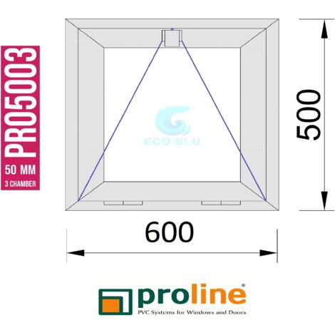 Fenêtre PVC H500 mm X L600  mm Chêne doré, À Soufflet Abattant Verre Dépoli
