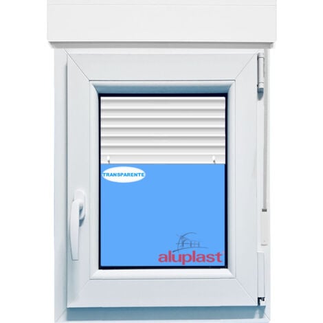 Fenêtre PVC 700x1155 oscillo-battant Blanc Droite avec Volet roulant Verre Transparent