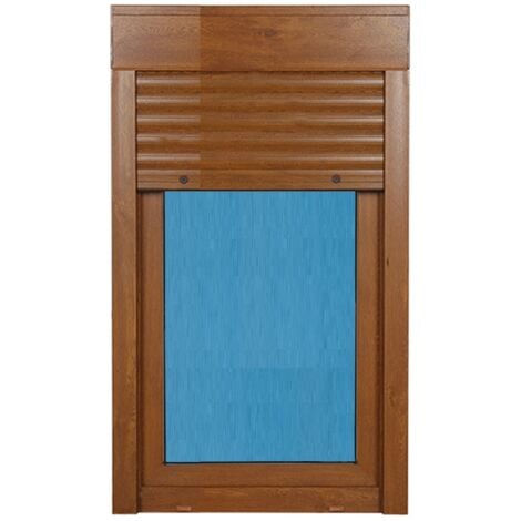 Fenêtre PVC 800x1155 oscillo-battant Chêne doré Droite avec Volet roulant Verre Transparent