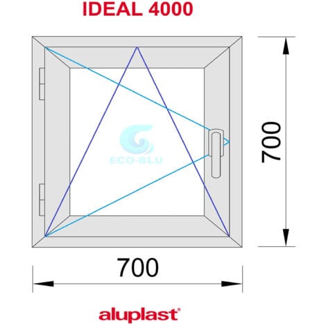 Fenêtre PVC 700x700 Blanche Oscillo-battante Gauche Verre Mat