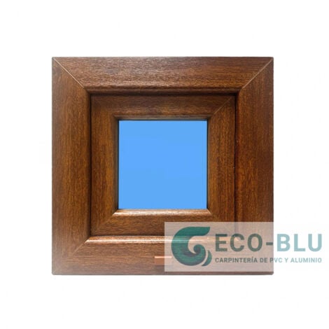 Fenêtre PVC 400x400 Chêne Doré Oscillo-battante Verre Mat poignée cachée