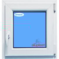 Fenêtre PVC H600 mm X L500 mm  Blanc, Oscillo-Battante Tirant Droit Verre Dépoli