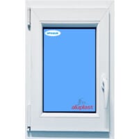 Fenêtre PVC H1000 mm X L500 mm  Blanc, Oscillo-battante Tirant Gauche Verre Dépoli