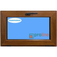 Fenêtre PVC H500 mm X L800 mm Chêne Doré, À Soufflet Abattant Verre Transparent