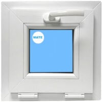 Fenêtre PVC H400 mm X L400 mm Blanc, À Soufflet Abattant Verre Dépoli