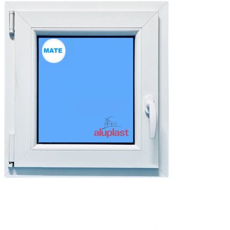 Finestra ad anta ribalta PVC 700x700 Bianco sinistra Vetro smerigliato