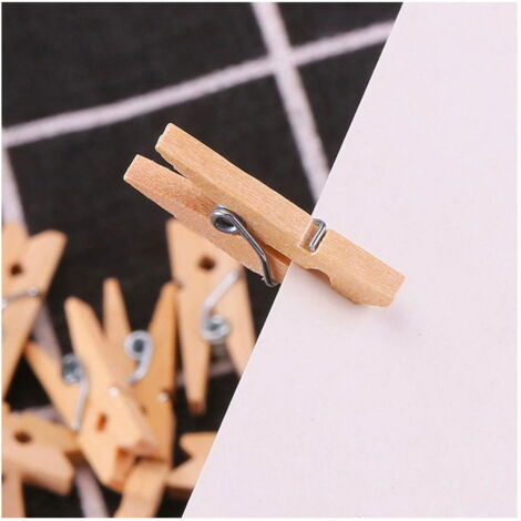 50 Mini Wäscheklammern Aus Holz - Schwarz Für Basteln & Deko