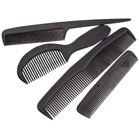 9-teiliges Friseur-Kamm-Set In Etui – Aus Kunststoff, Schwarz, Für Haarschnitt & Styling